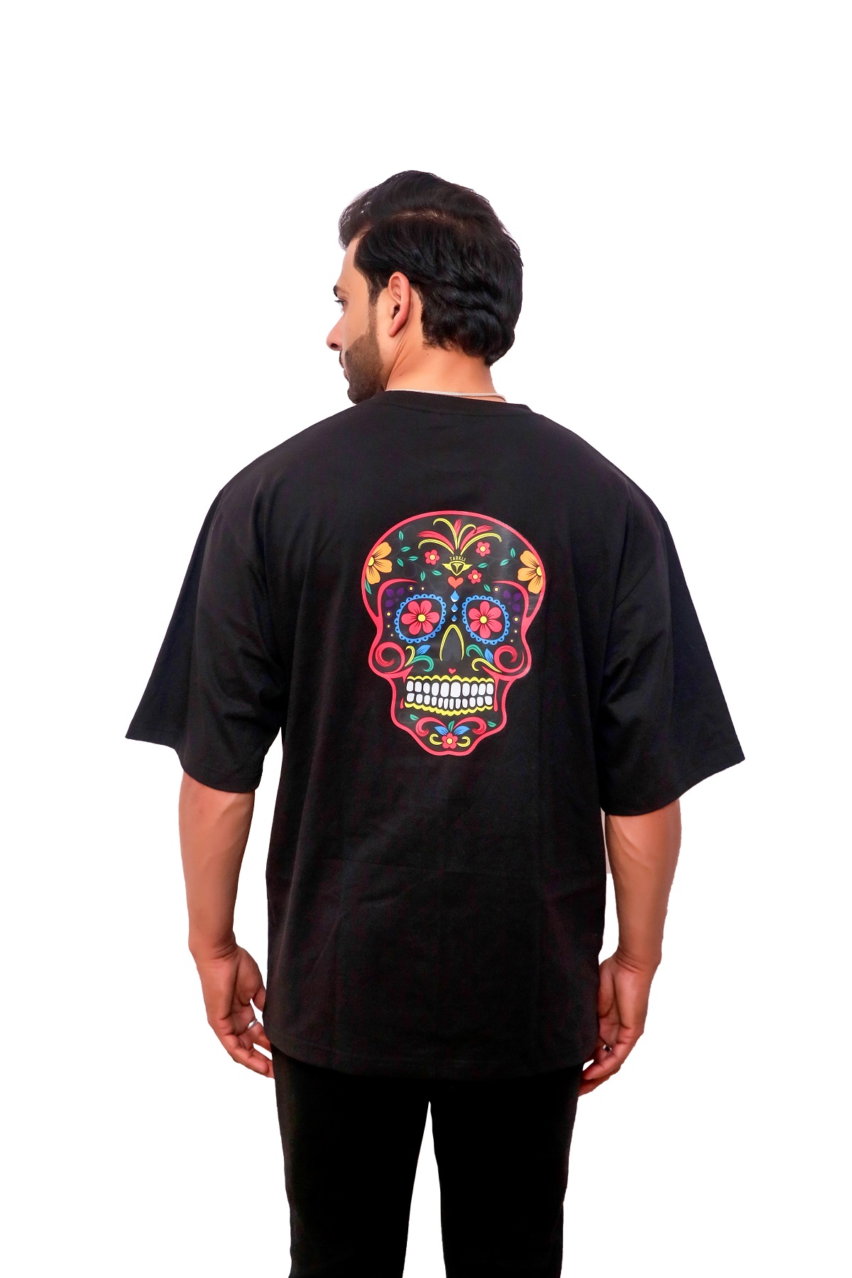 Over-sized Black Skull T-Shirt