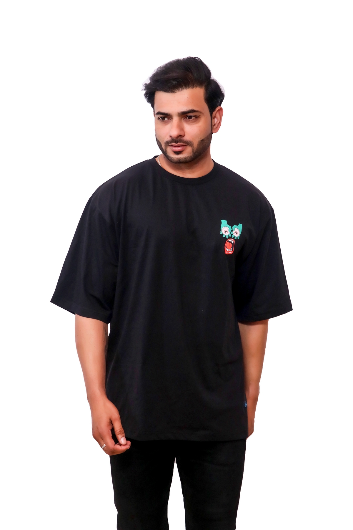 Black Shocked Eye Graphic print T-shirt - Image 3