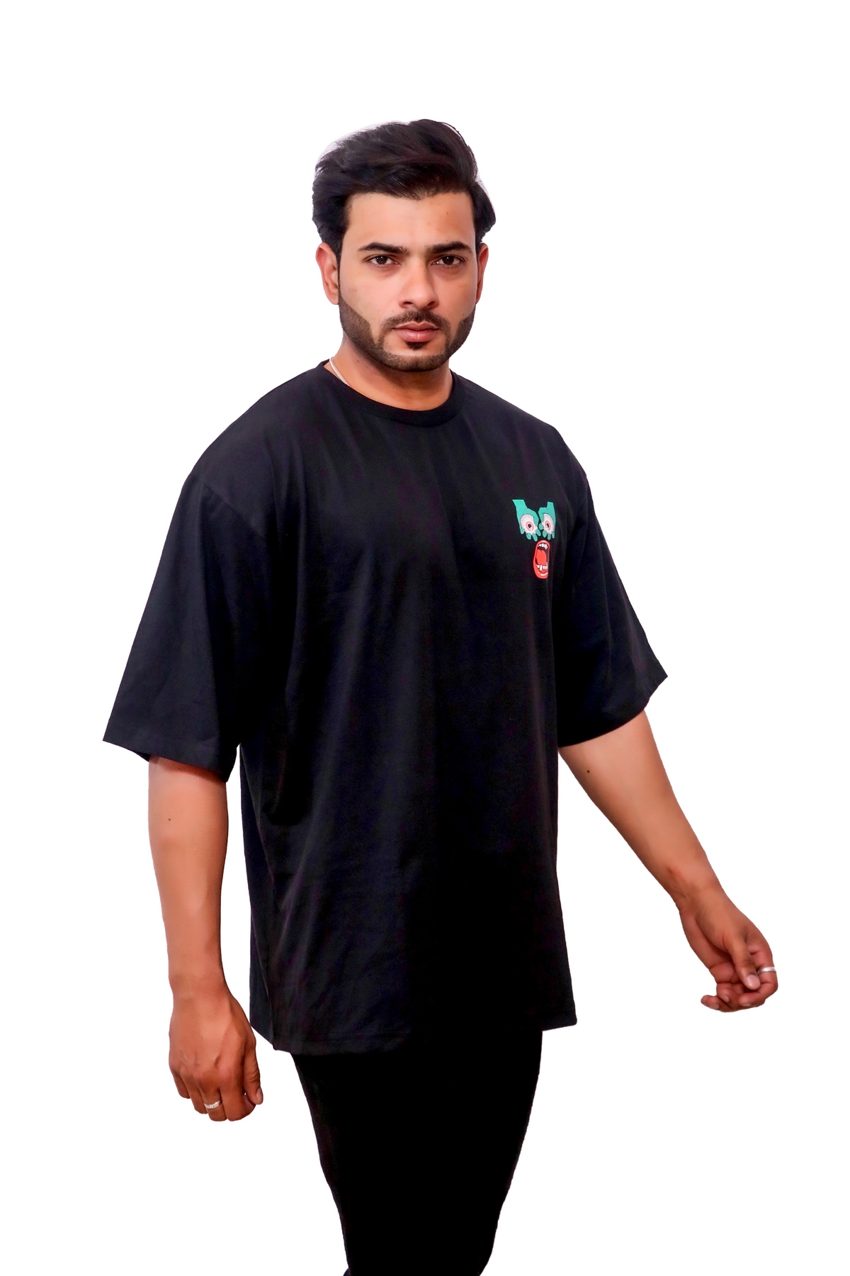 Black Shocked Eye Graphic print T-shirt - Image 5