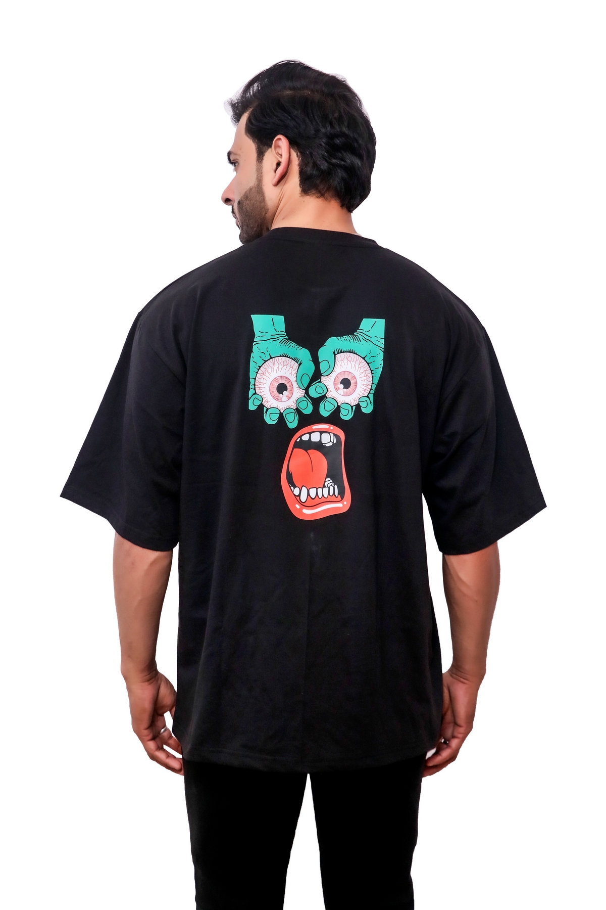 Black Shocked Eye Graphic print T-shirt - Image 6